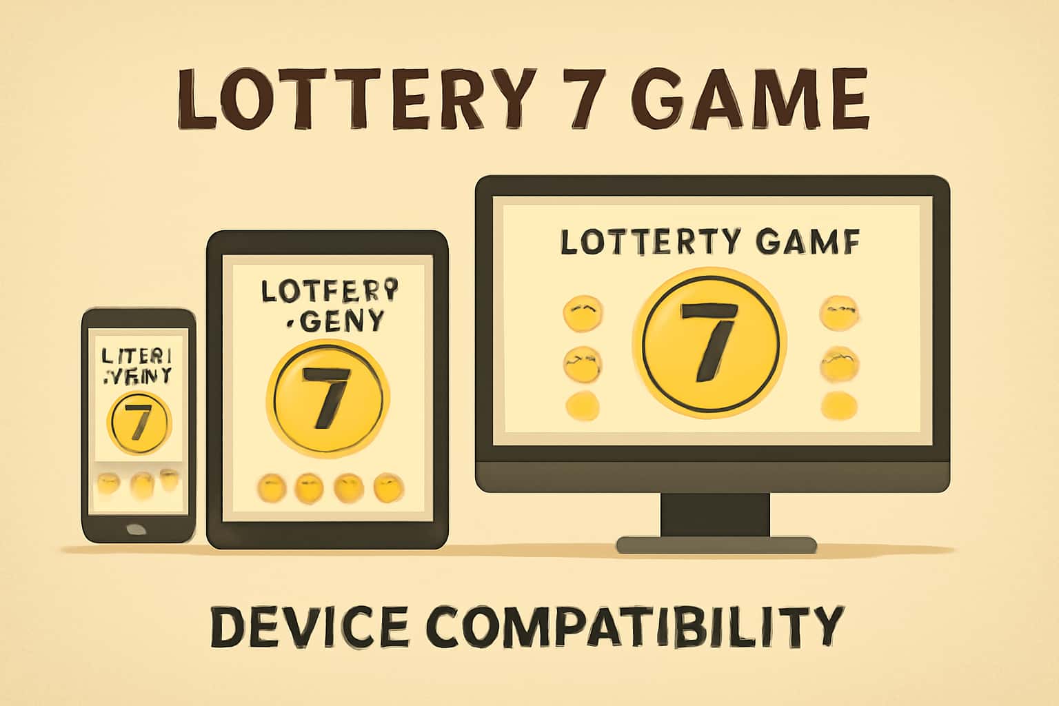 A visual representation of device compatibility for Lottery 7 Game.