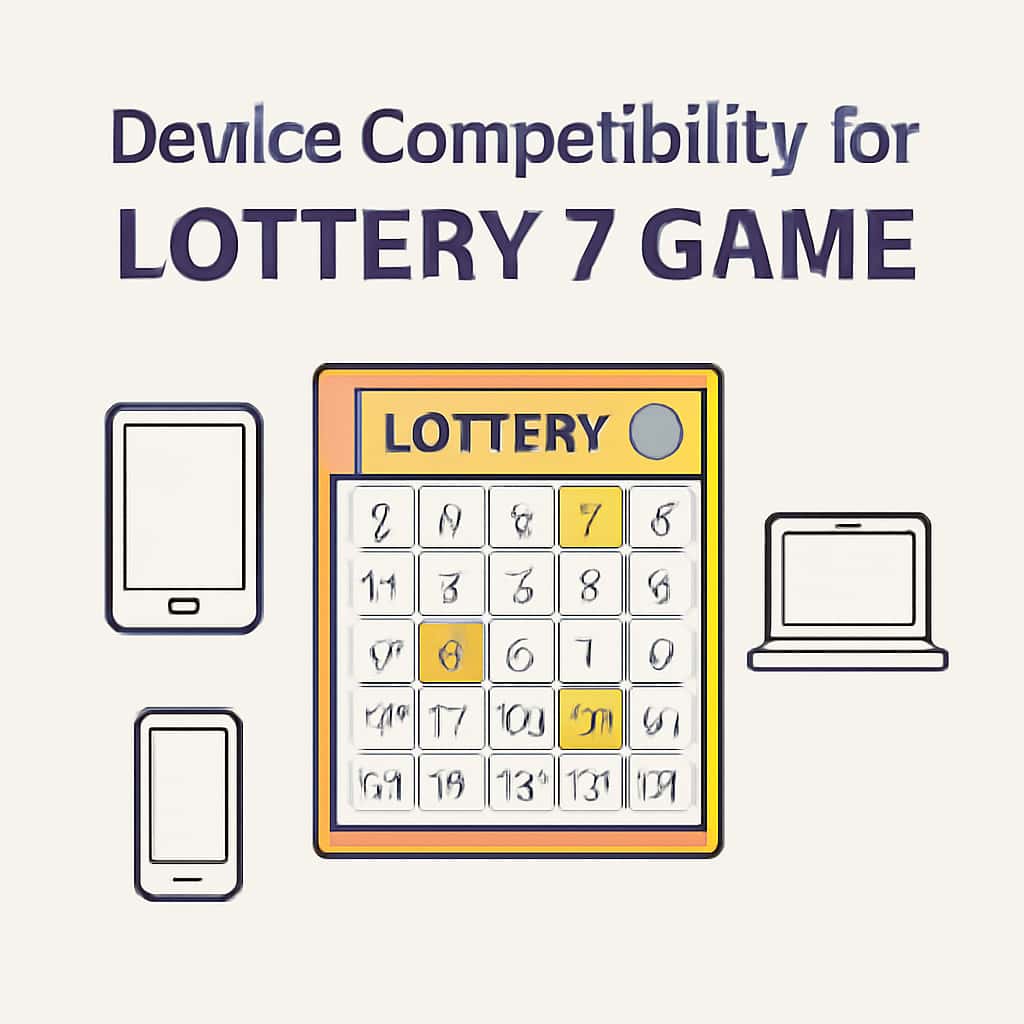 An educational diagram on device compatibility for Lottery 7 Game.