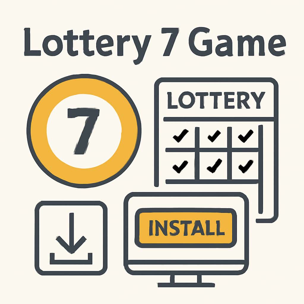 Illustration detailing the steps for installing Lottery 7 Game.