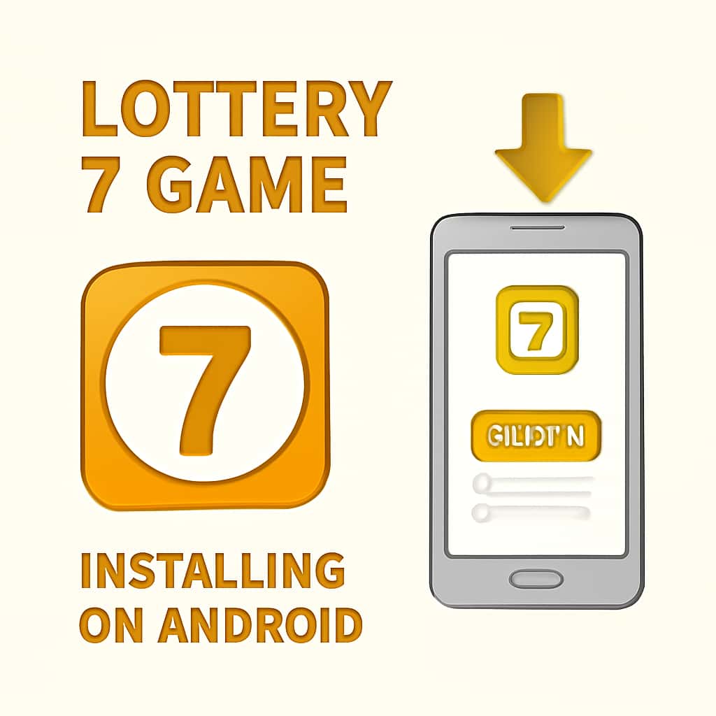 Diagram illustrating the installation process for Lottery 7 Game on Android.