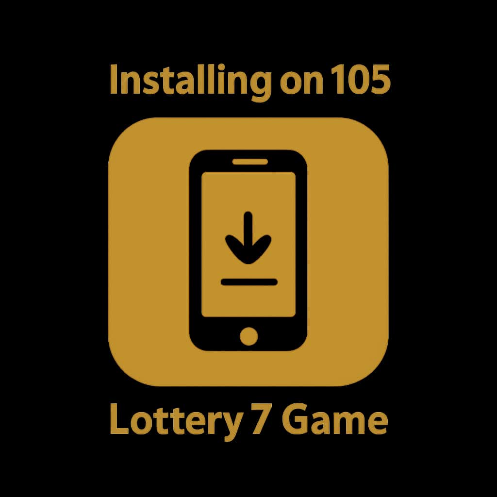 A badge illustrating the installation process for Lottery 7 Game on iOS.