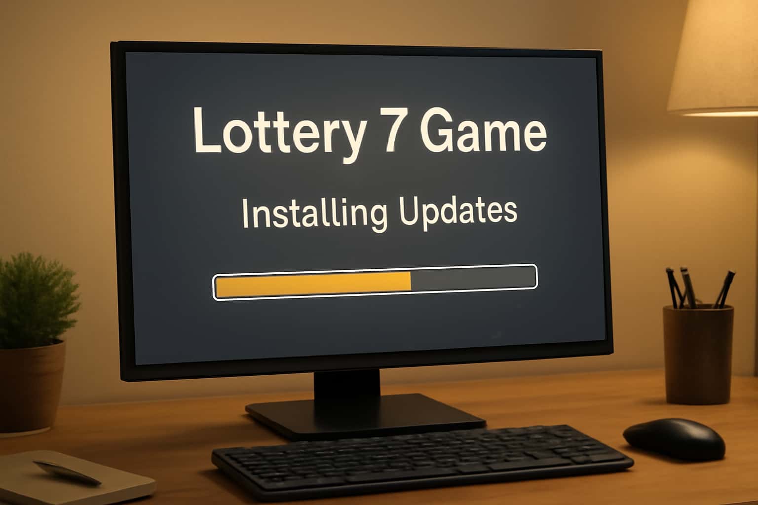A visual guide depicting the process of installing Lottery 7 Game updates.