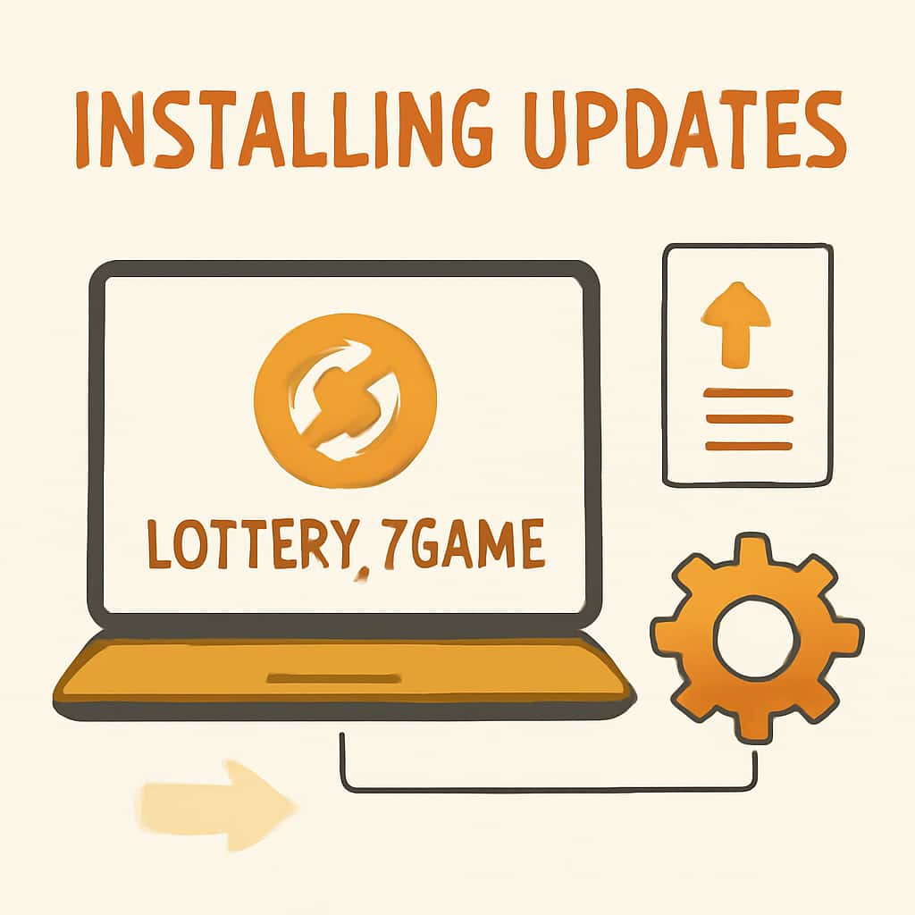 Illustration showing steps for installing updates for Lottery 7 Game.