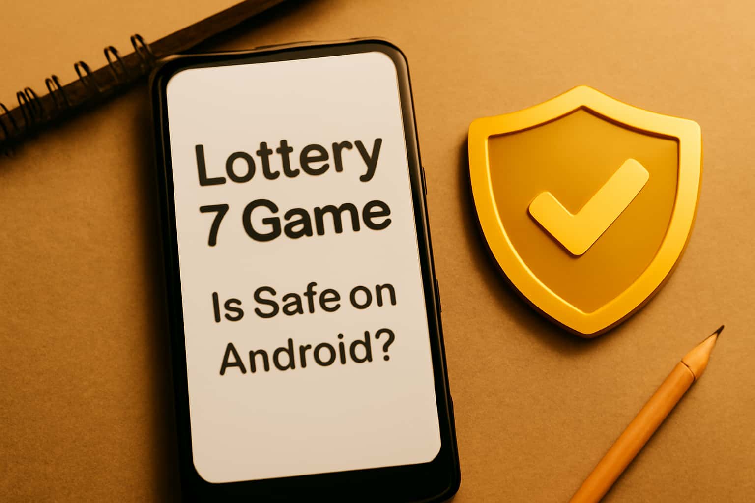 Informative image about the safety of Lottery 7 Game on Android.