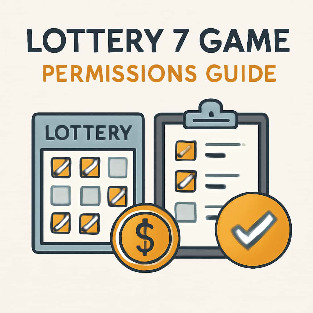 An educational diagram showing permissions needed for Lottery 7 Game.