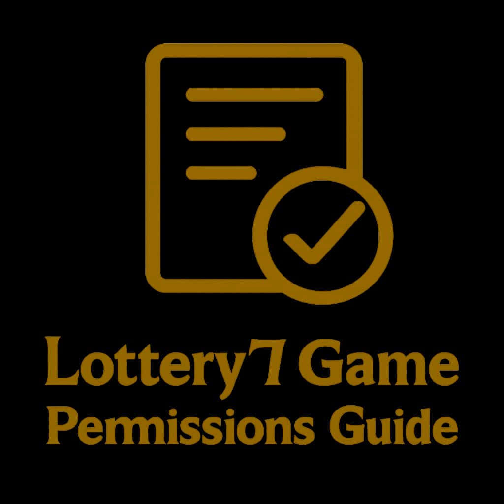A badge representing the Lottery 7 Game Permissions Guide.