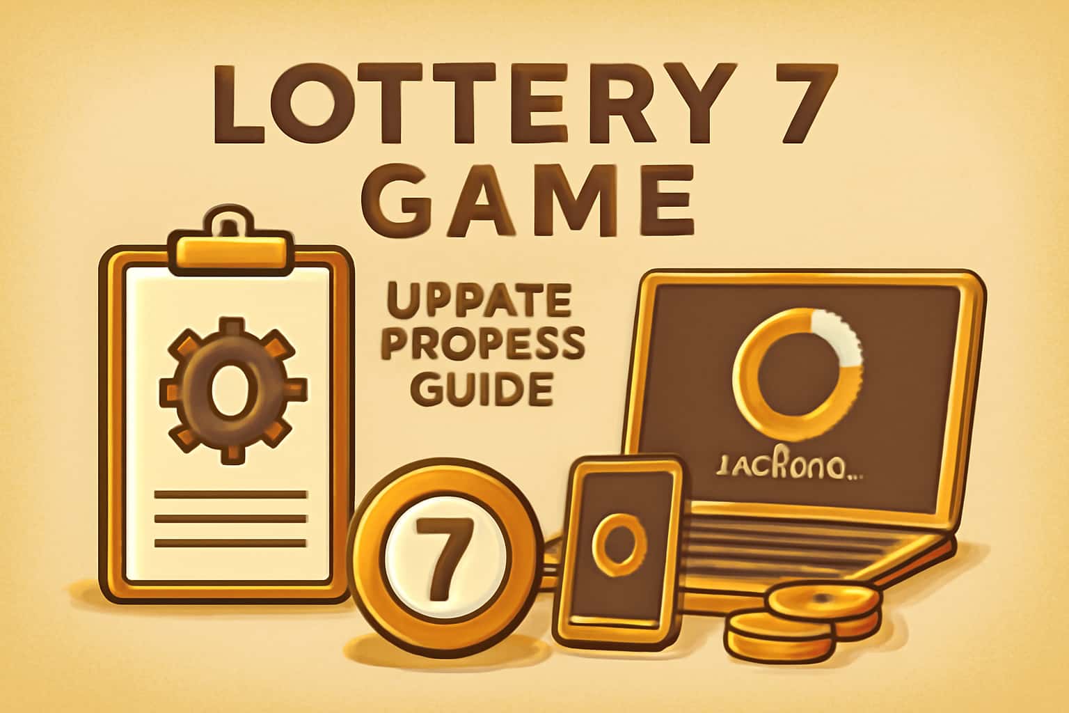 Informational scene about the Lottery 7 Game update process.
