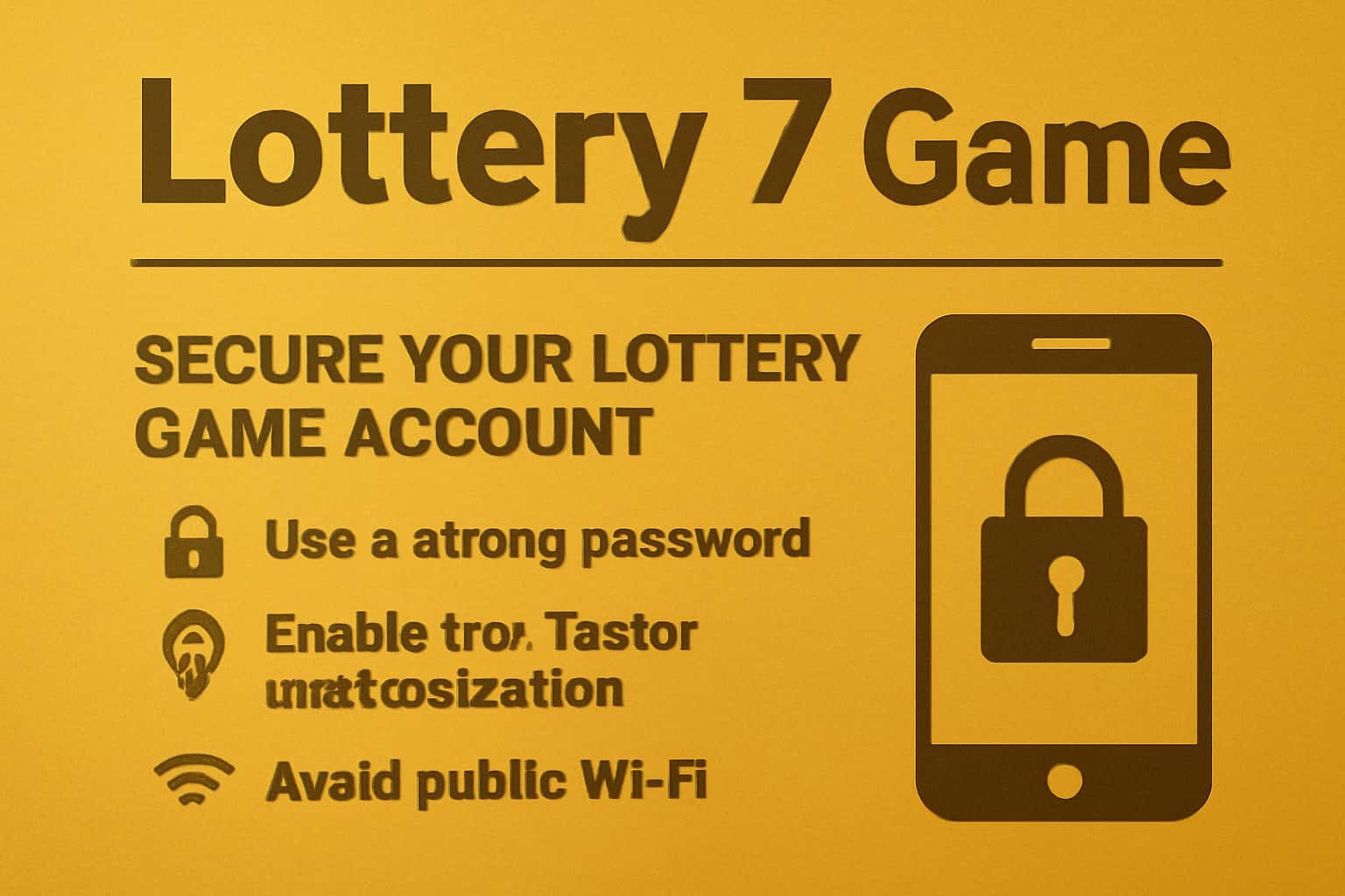 Informative visual representation of tips for securing your Lottery 7 Game account.
