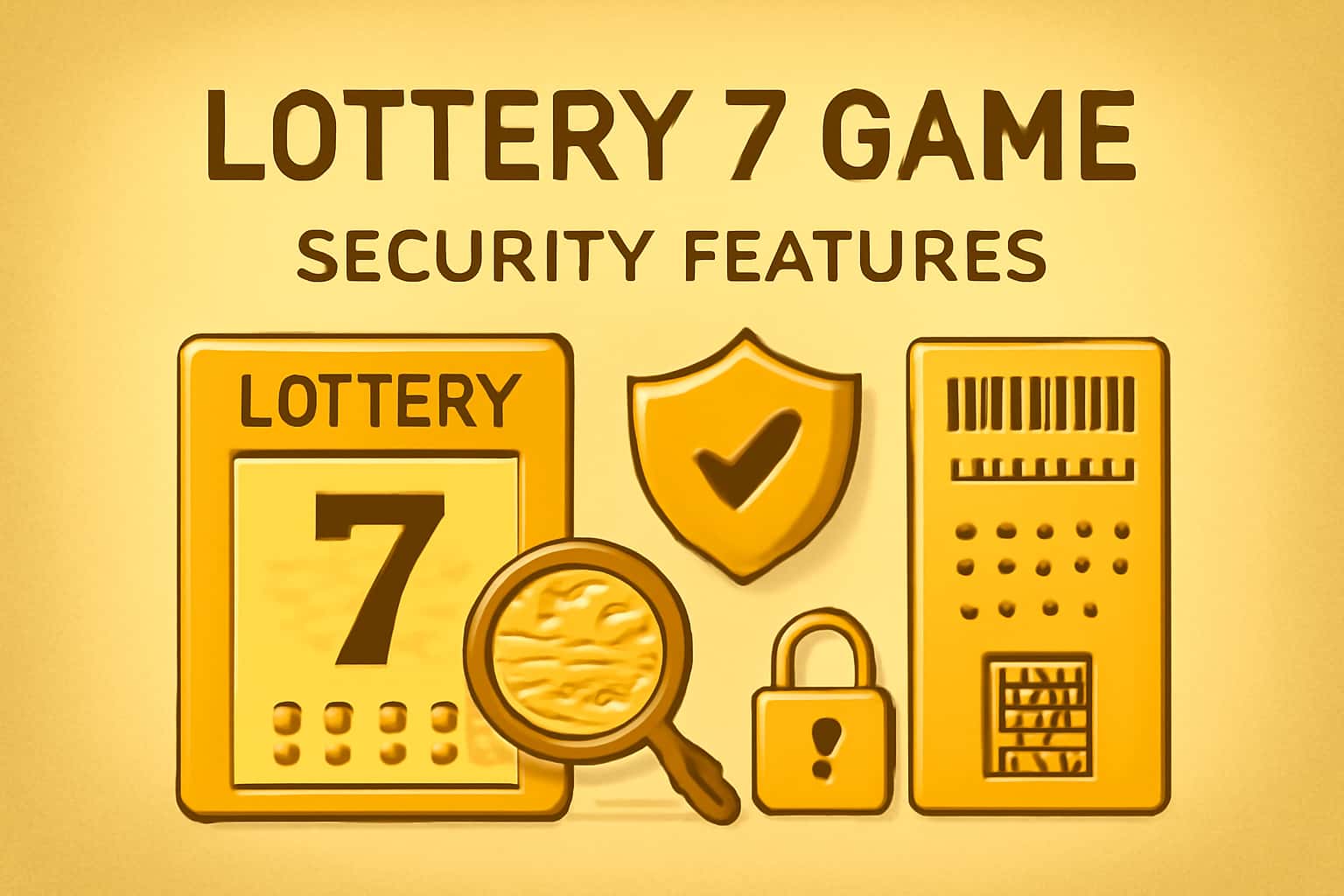 Visual representation of security features in Lottery 7 Game.